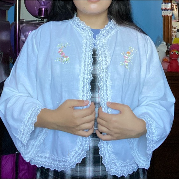 Vintage 70s White Cardigan - Picture 1 of 4